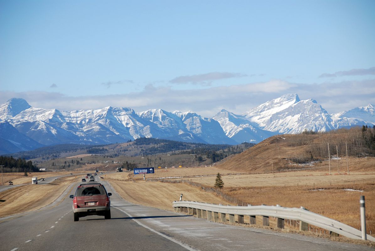 11A Approaching The Rocky Mountains From Trans Canada Highway With The Three Sisters On Right